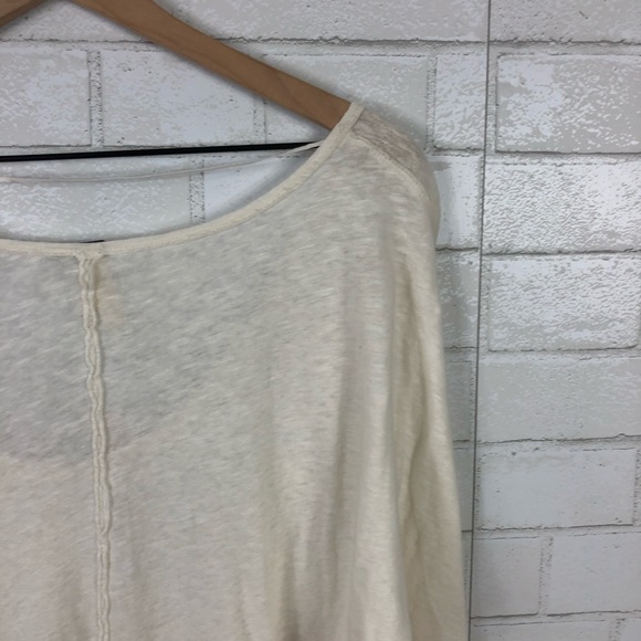 NEW Free People Linen Blend Ombre Tee - Picture 6 of 8